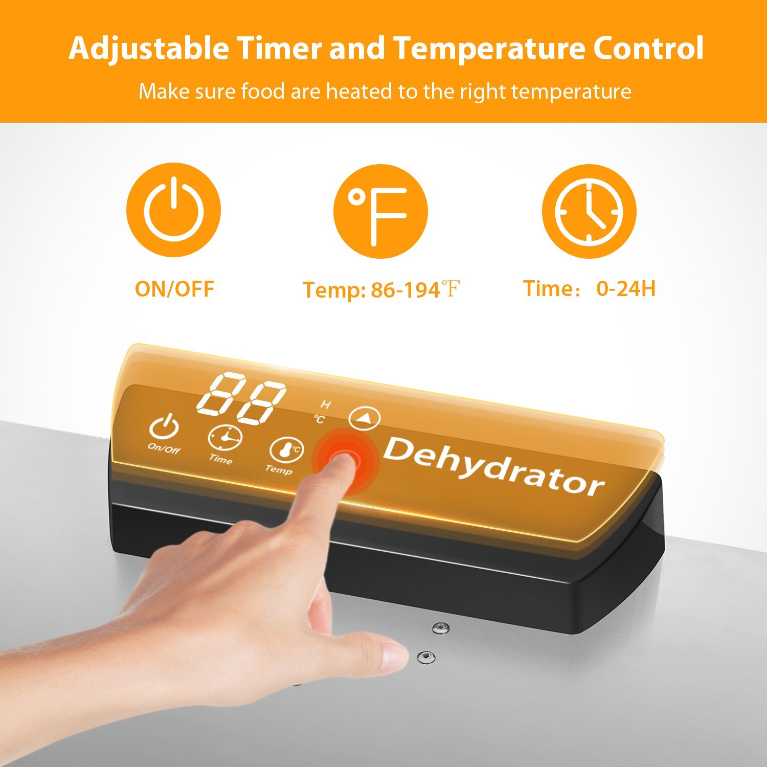 24H Setting 20 Trays Food Dehydrator Machine 304 Stainless Steel Commercial