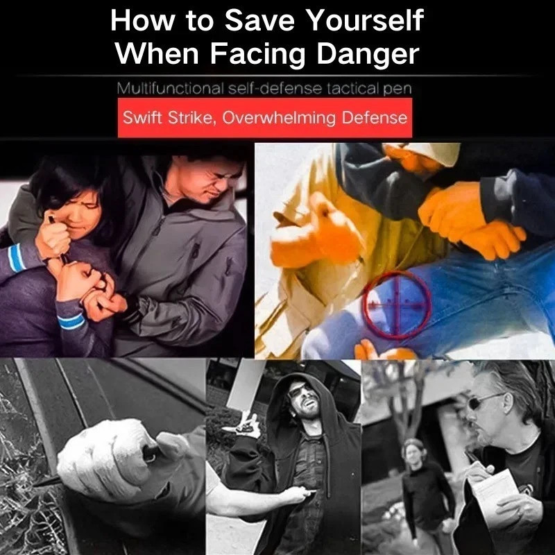 Tactical Pen Self Defense & Writing Tool Glass Breaker Tungsten Steel Ballpoint