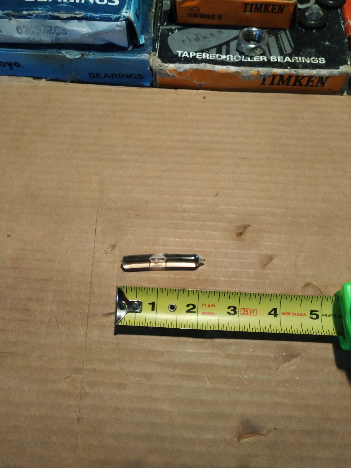 1) *New* OEM "Stanley" Level 2" Bent Vial. Glass Spirit Proved. #208-2. NOS. USA