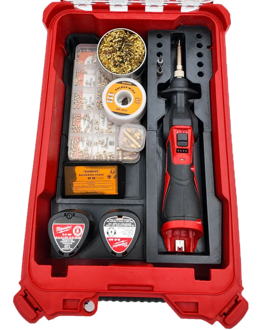Soldering Iron Organizer For Milwaukee M12 Packout Compact Organizer Insert Tray
