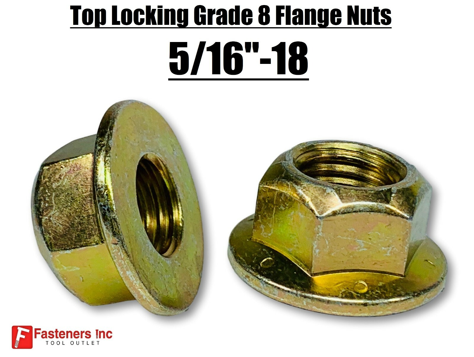 5/16"-18 Grade 8 Flange Frame Bolt Yellow Zinc Plated (All Sizes & Qty's) 5/16"