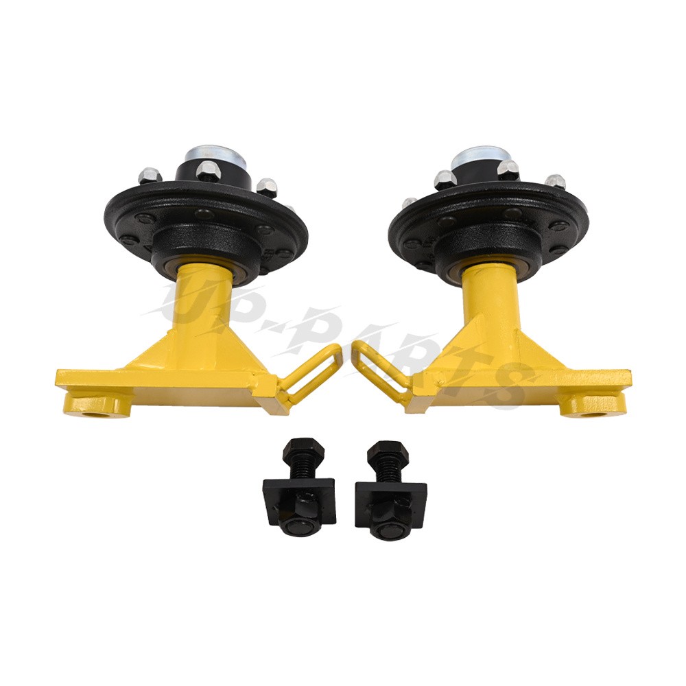 8 x 6.5 Lug 9000LB Yellow Shipping Container Wheels, Bolt-on Spindle Kit