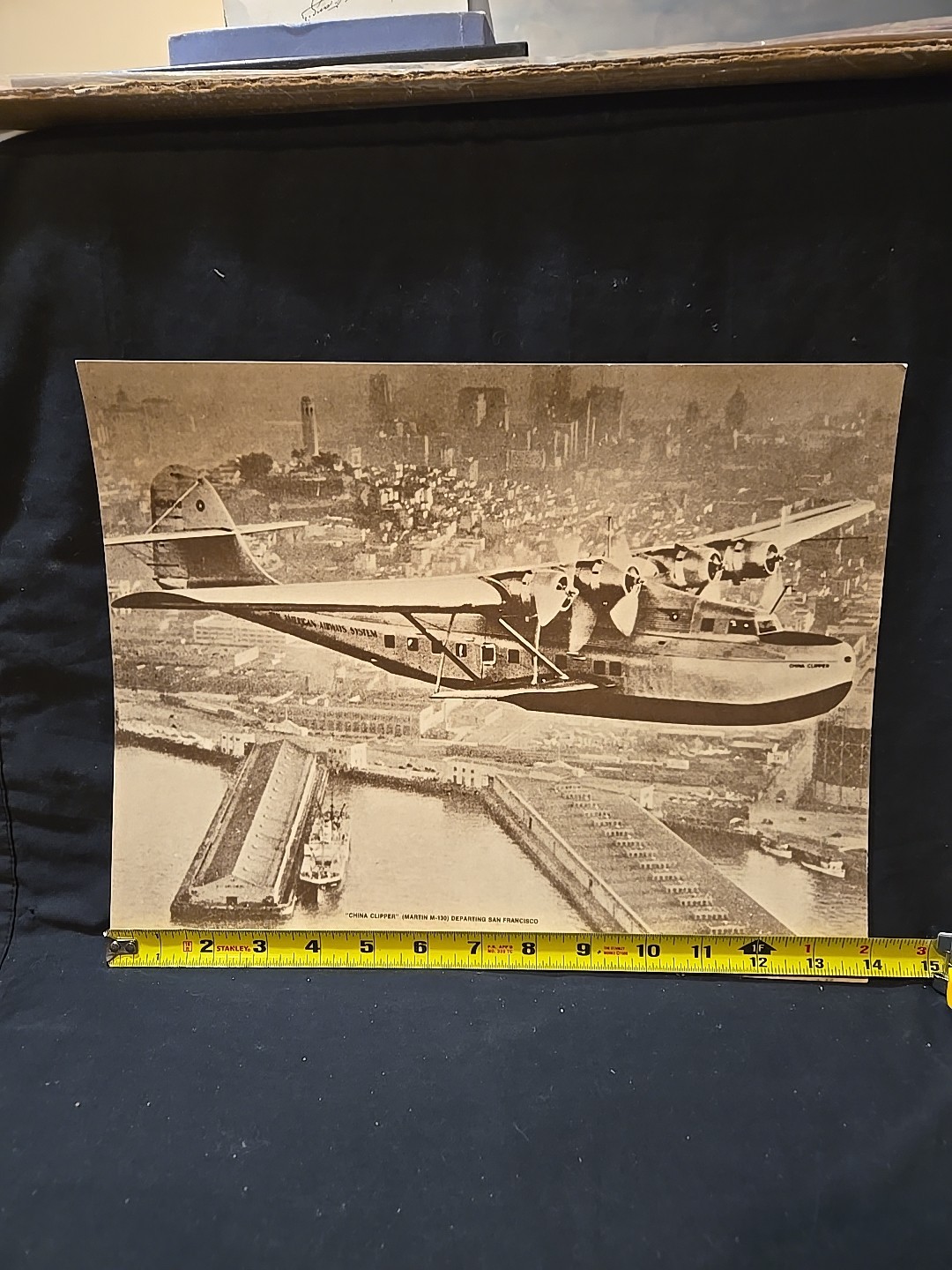 CHINA CLIPPER MARTIN M-130 DEPARTING SAN FRANCISCO VINTAGE PRINT 11 x 14"