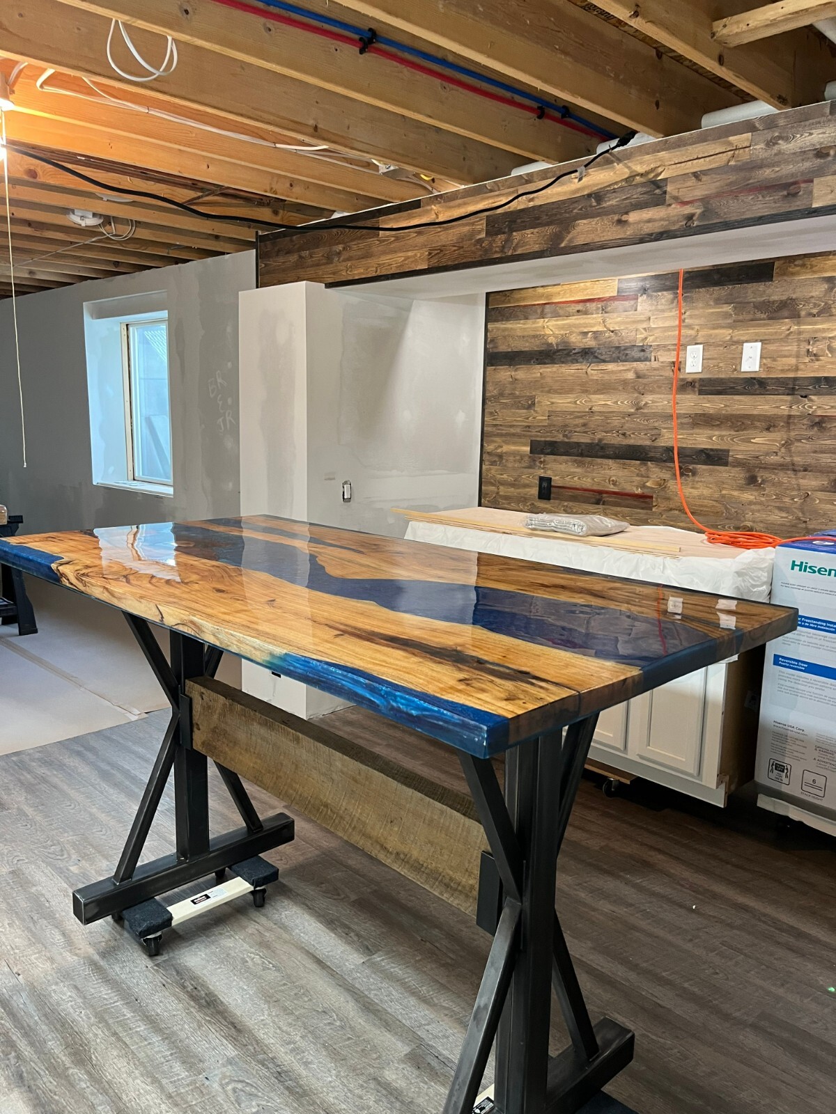 Made In America metal table legs, Farmhouse steel base, Metal table base