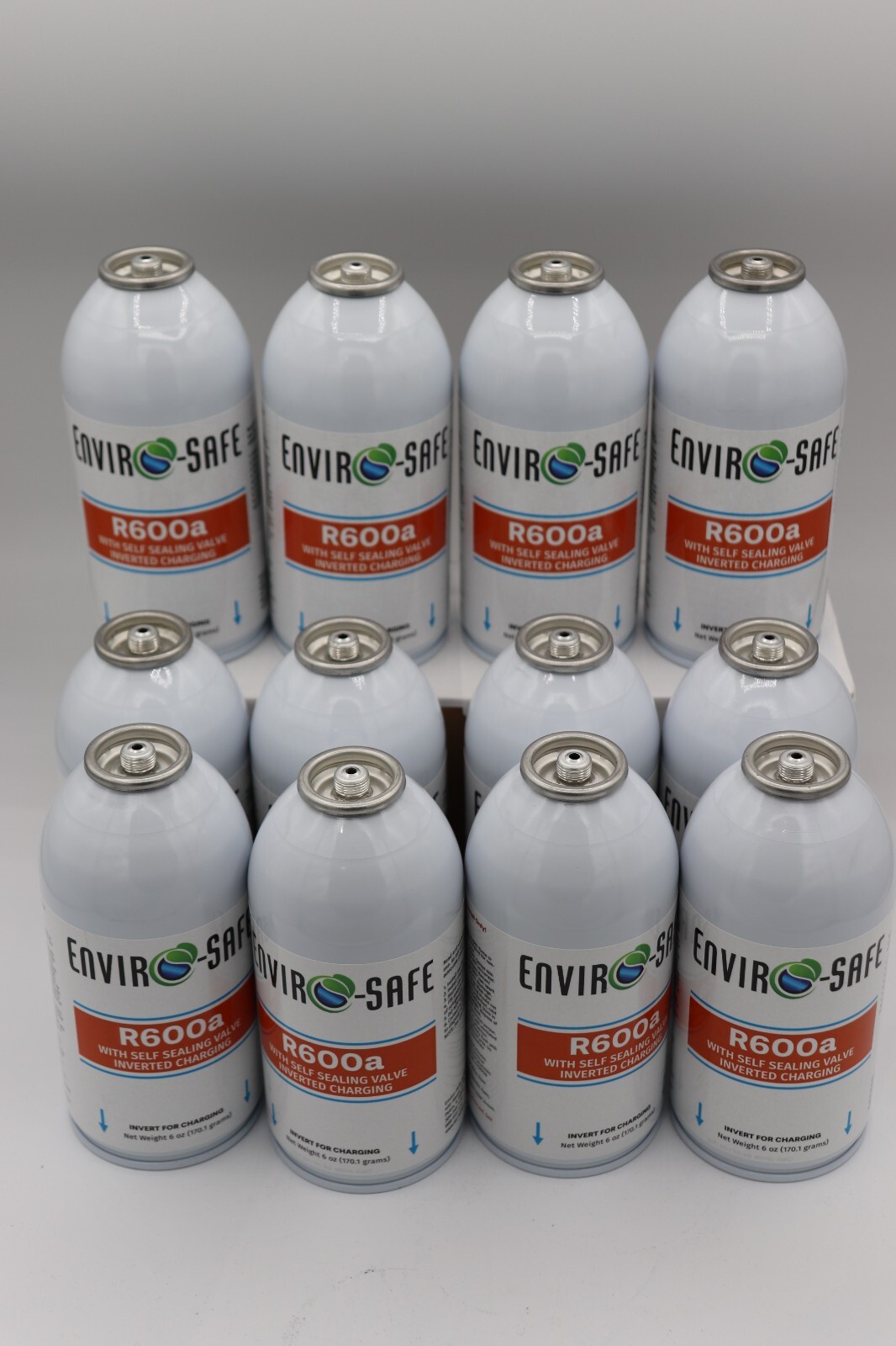 Enviro-Safe R-600a Refrigerant with 7/16" Self Sealing K28 6 oz Case/12 w/tap