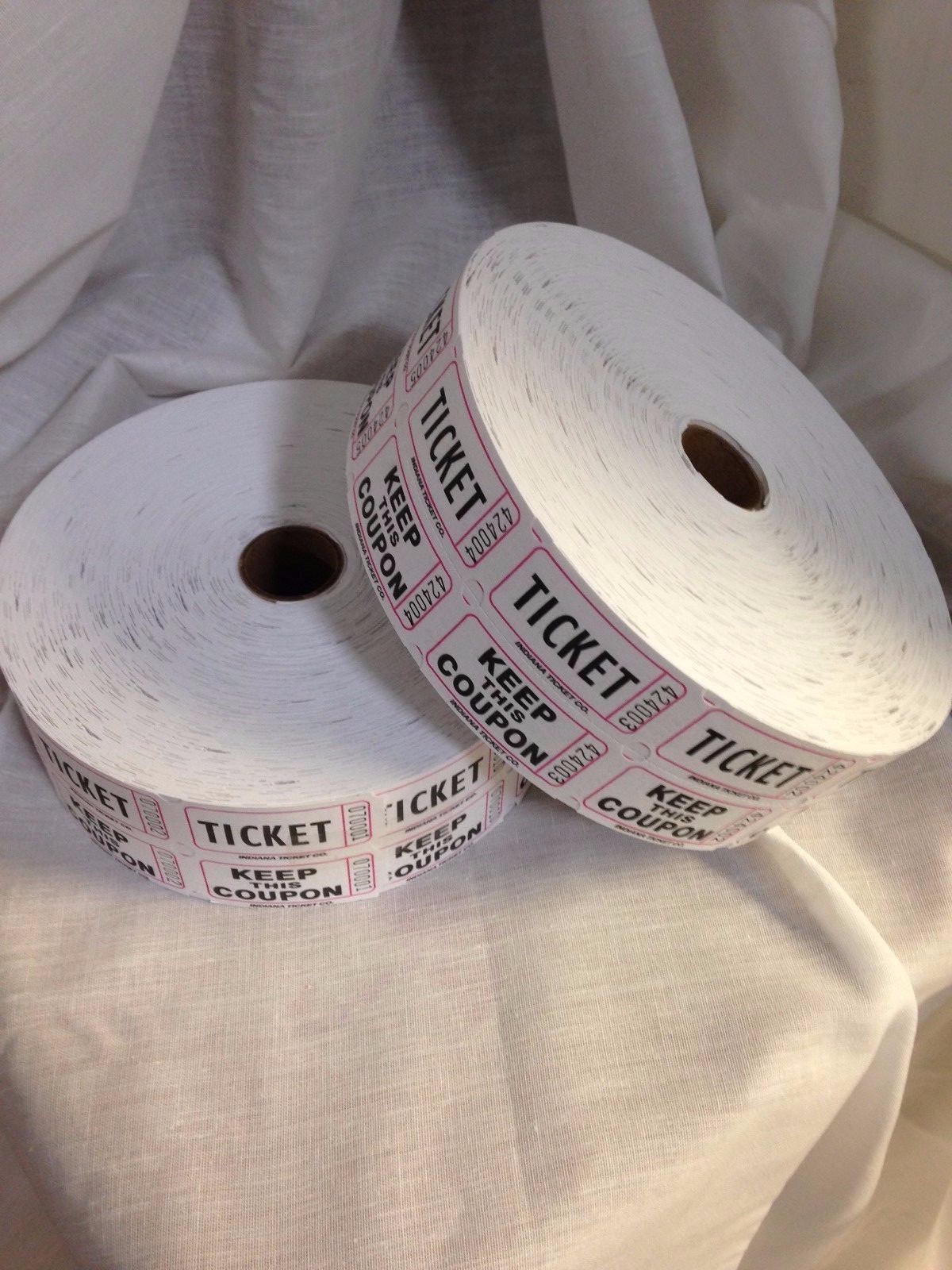 1 Case Raffle Tickets 20 Rolls 2000 Ea. 50/50 Assorted Double Stub Split the Pot