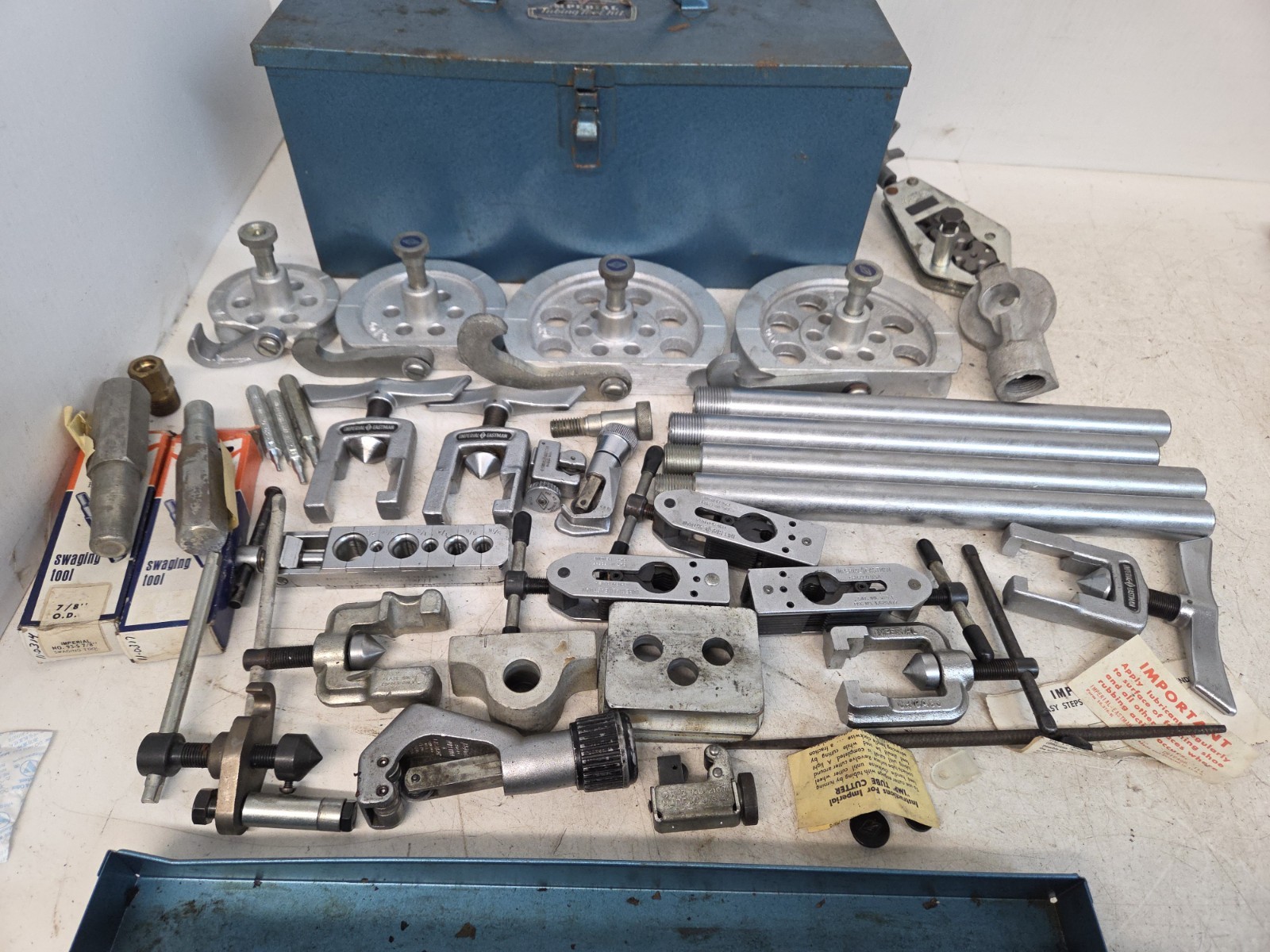 Imperial Eastman Tubing Bender Kit Set Lot In Metal Case