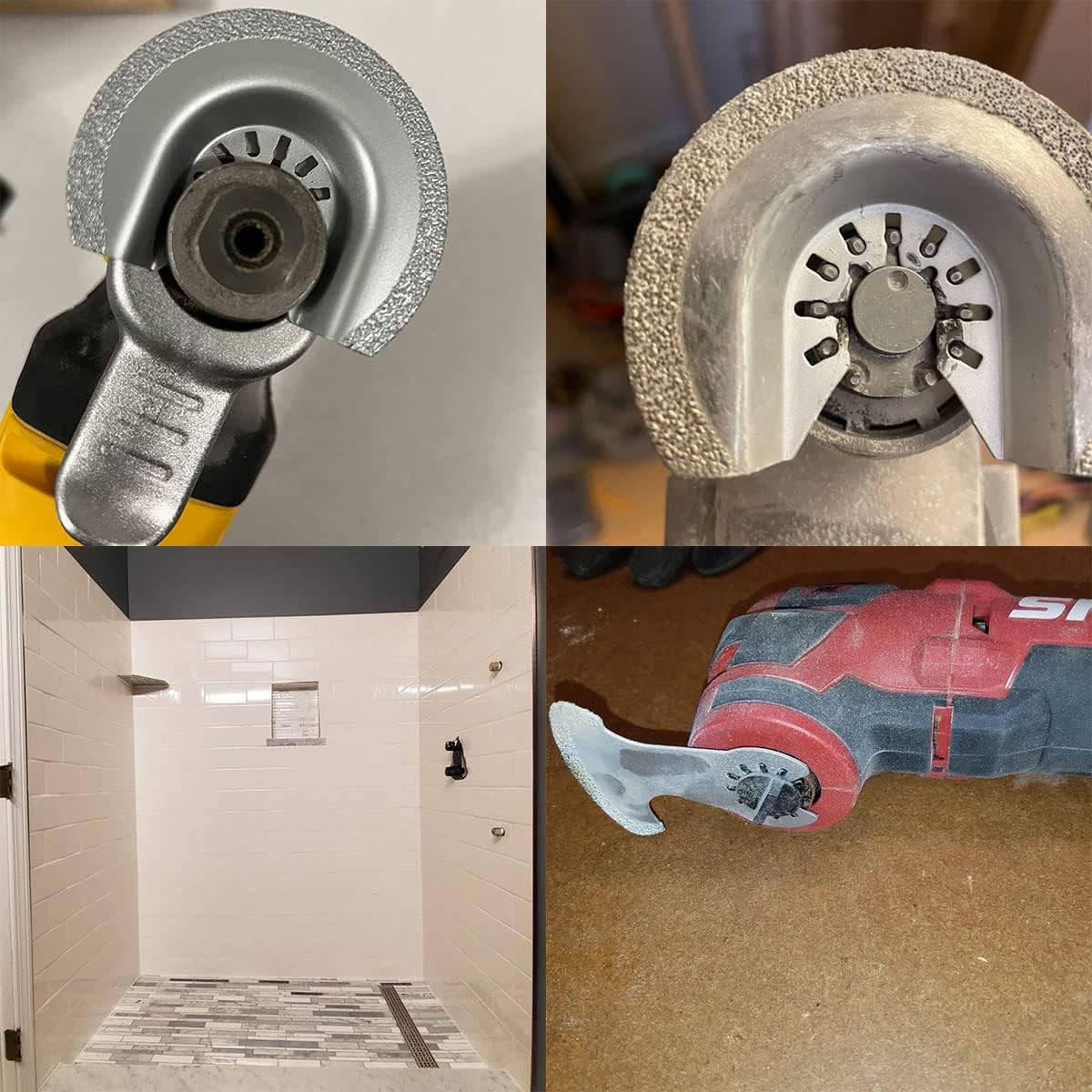 XXGO 4 Pcs Oscillating Multi Tool Grout Remover Blade - 4 Pcs, Silver