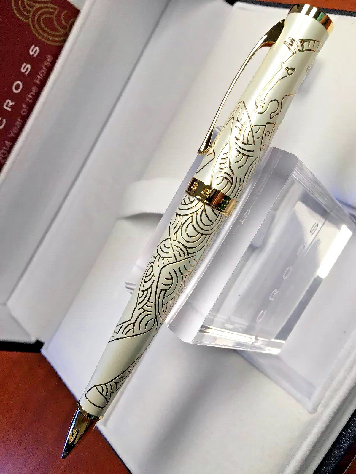 Cross Sauvage 2014 Year Of The Horse Imperial White Lacquer Ballpoint Pen