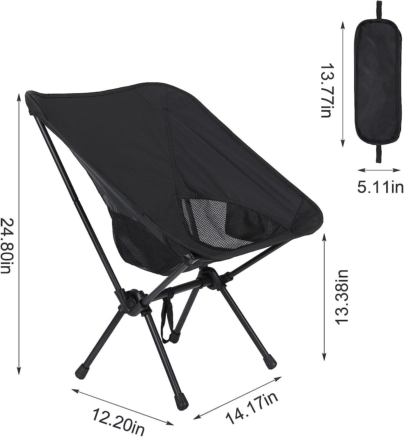 2-Pack Collapsible Camp Chairs w/Carrying Bag Outdoor Chair Camping Hiking