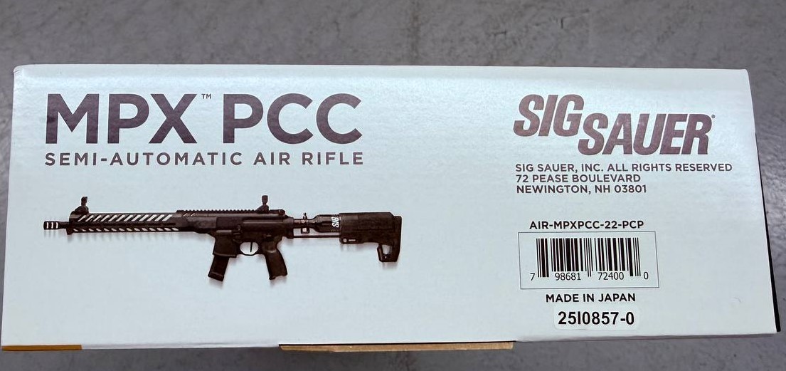 Sig Sauer MPX PCC Air Rifle .22Caliber PCP Semi-Auto 700 FPS AIR-MPXPCC-22-PCP