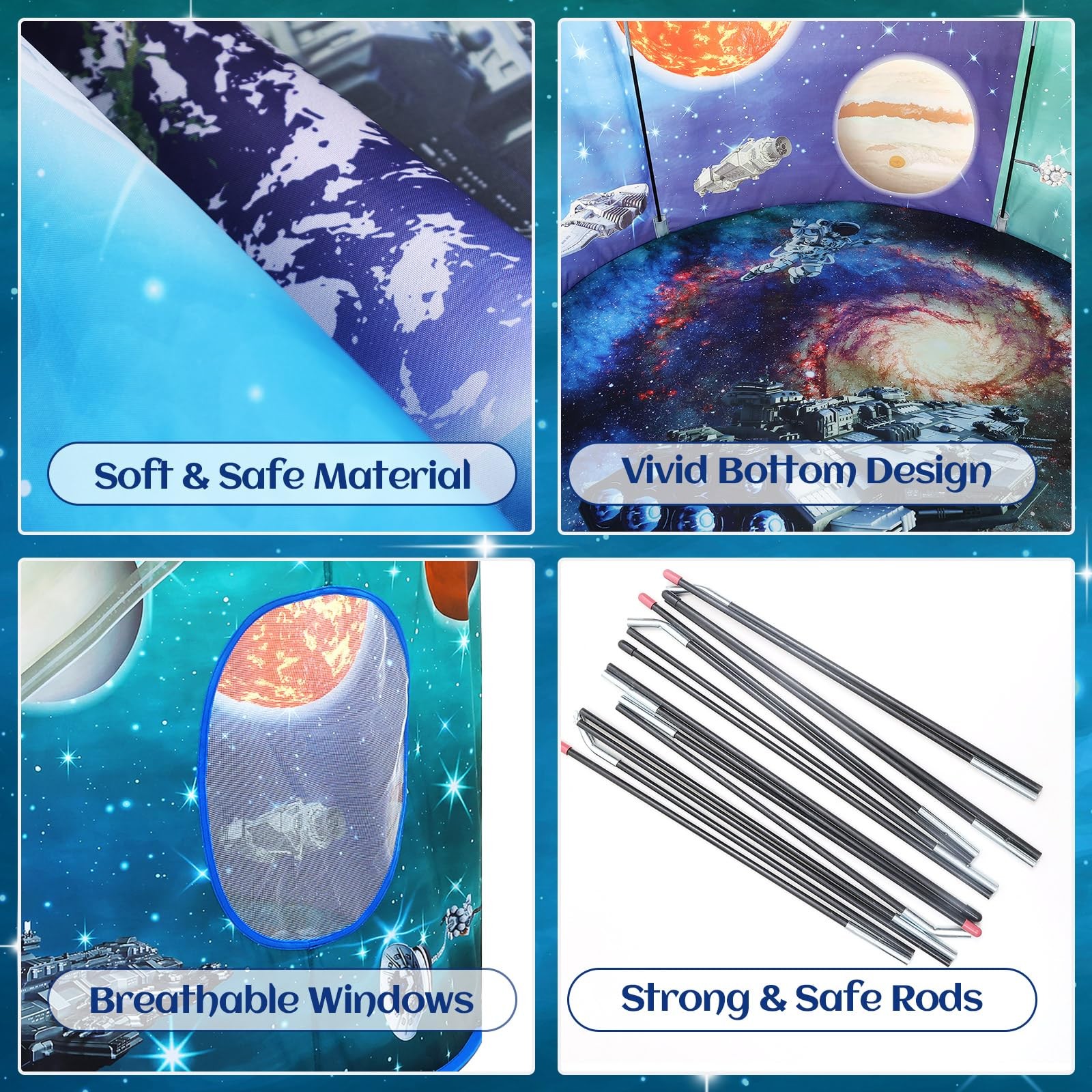 Space World Play Tent Pop Up Kids Indoor Sensory Playhouse Children Foldable ...