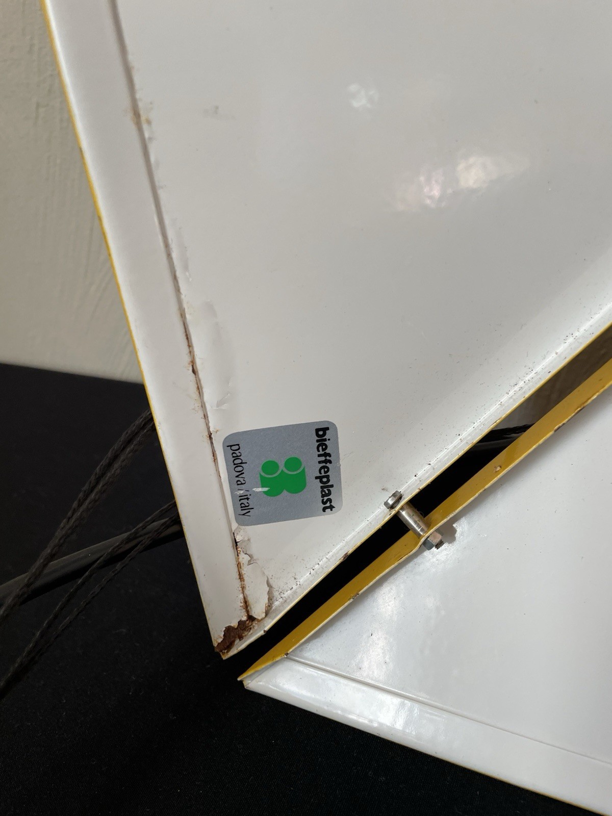 Vintage Hanging Lamp by Rodney Kinsman for Bieffeplast Postmodern Italy yellow