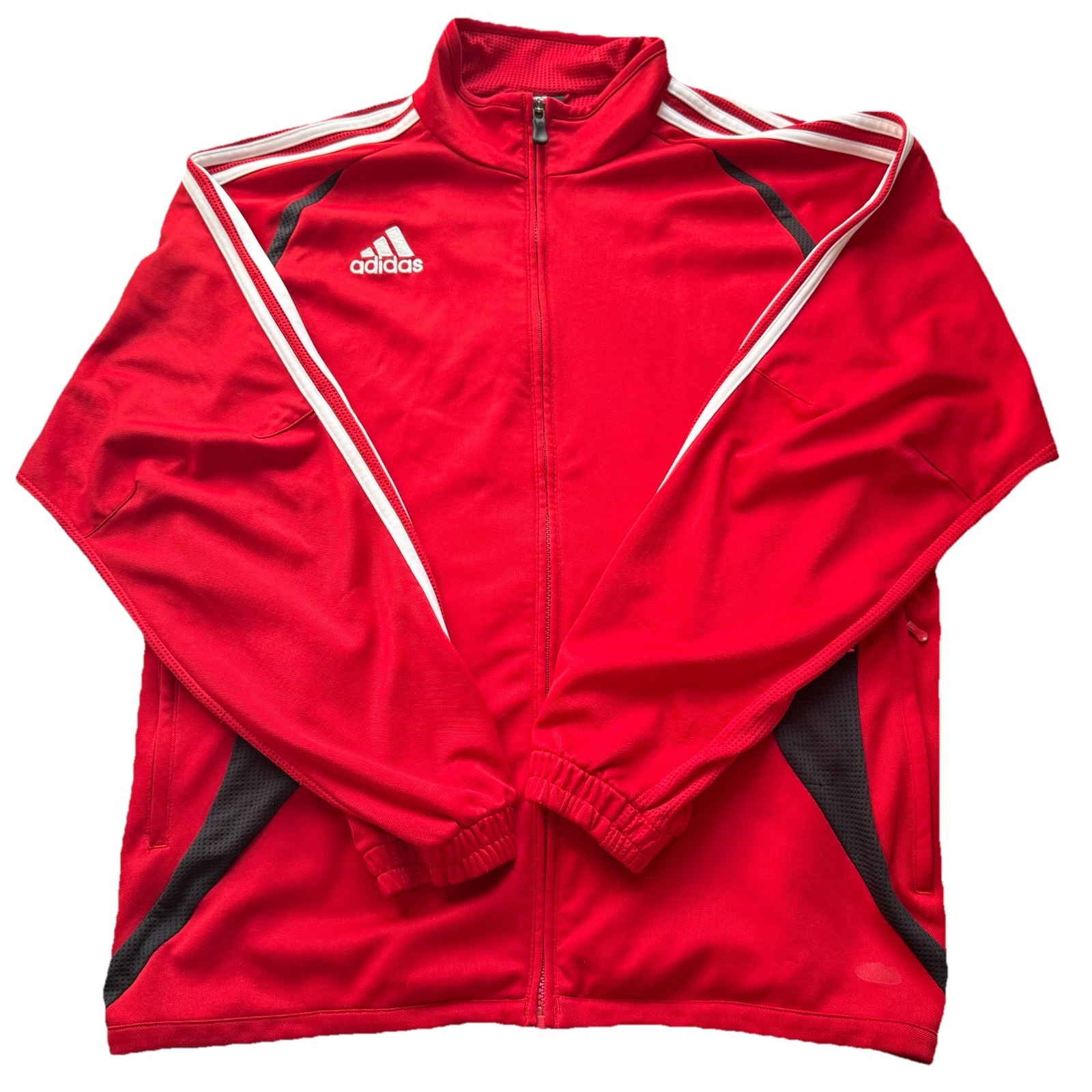2000s Adidas Red Training Track Jacket Full Zip Athletic Mens Medium Climalite