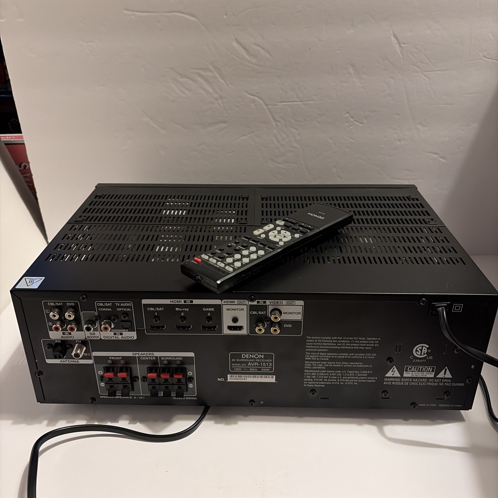 Denon AVR-1513 5.1 Ch HDMI Network Home Theater Receiver Stereo + Remote Bundle