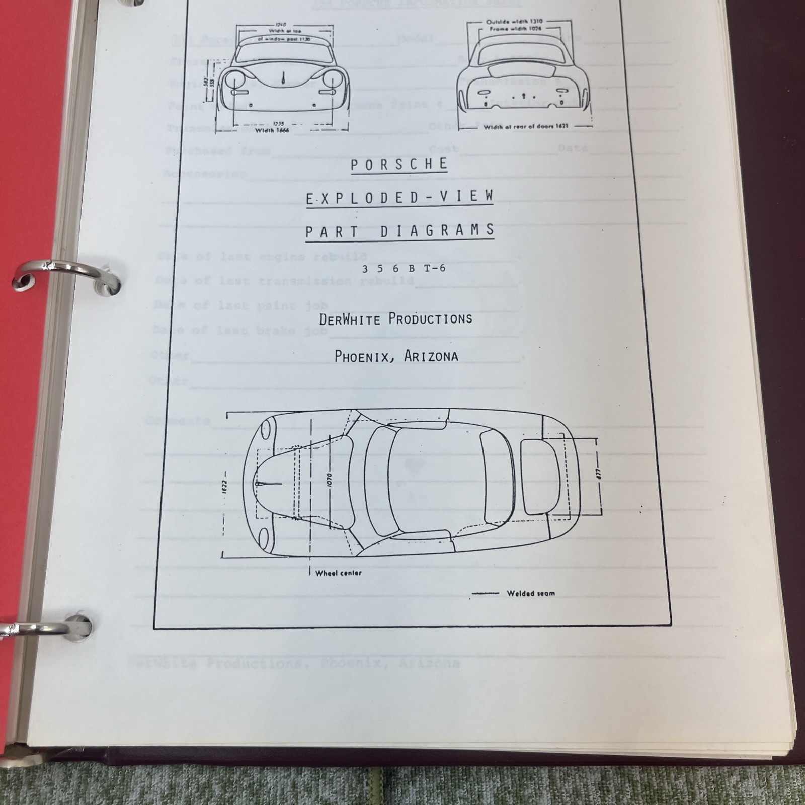 Porsche Exploded View Part Diagrams 356 B DerWhite Productions Phoenix Arizona