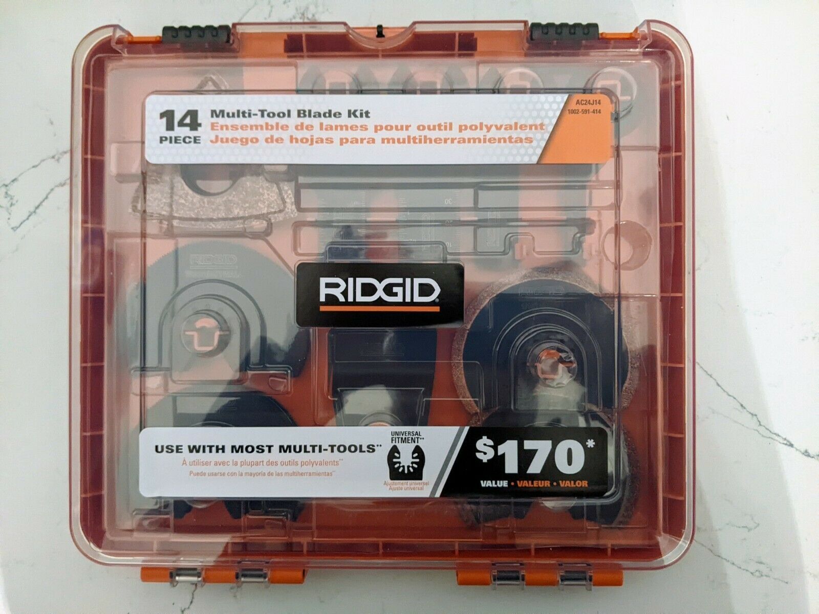 New Ridgid AC24J14 - 14-Piece Oscillating Multi-Tool Blade Accessory Kit