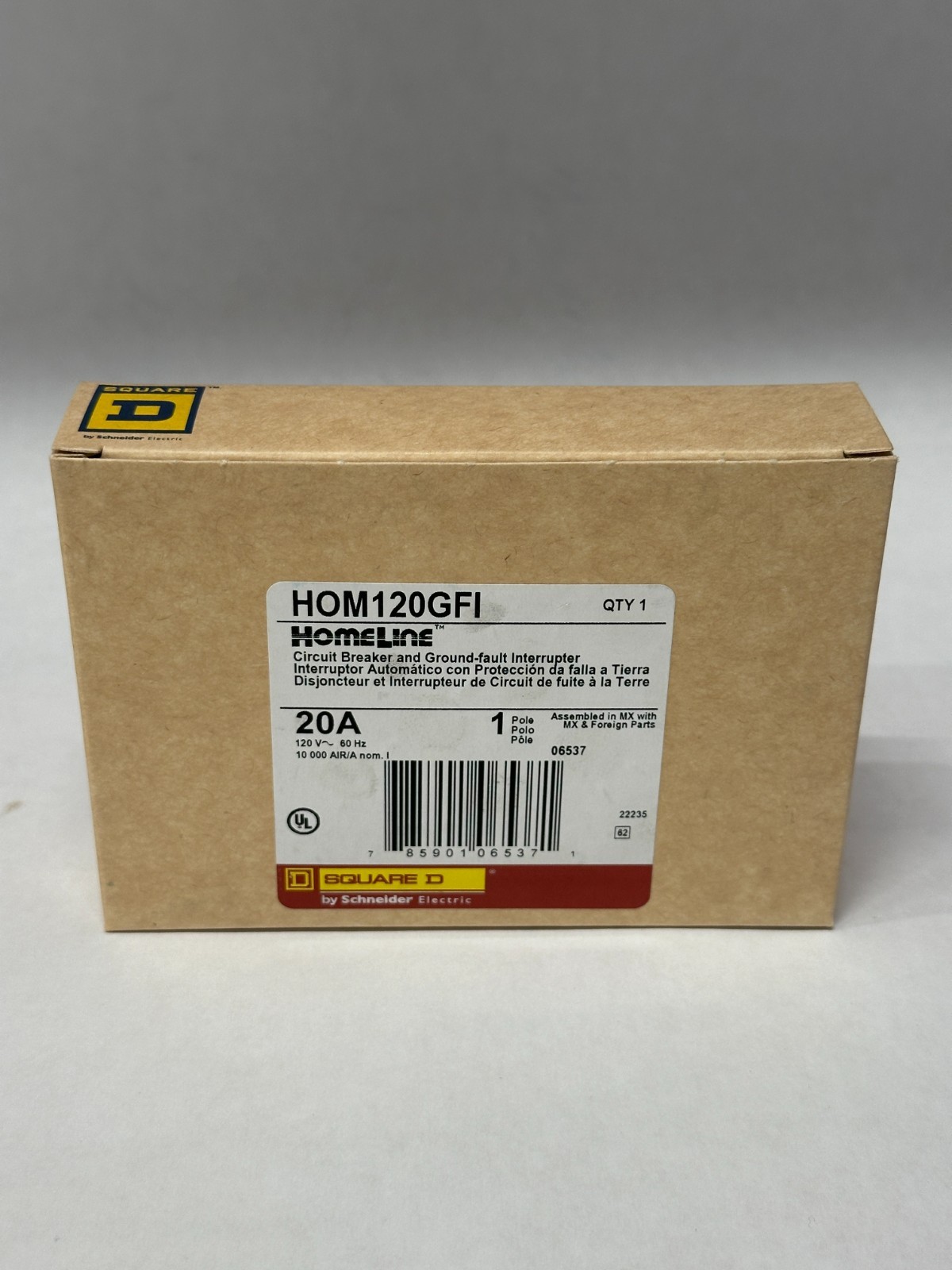 HOM120GFI Homeline, 20A, 1 pole, ground fault breakers (BOX of 10)