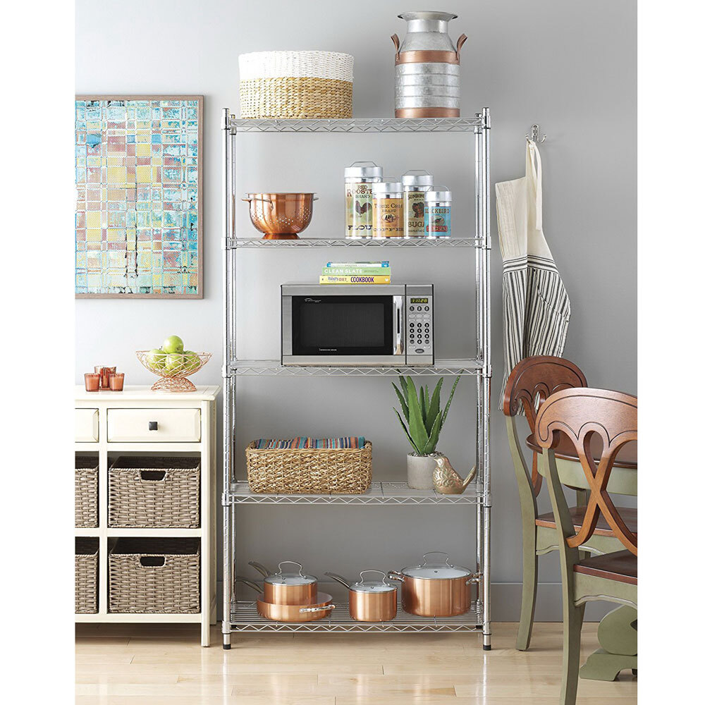 5 Tier Wire Shelving Unit Adjustable NSF Heavy Duty Metal Shelf Storage Rack