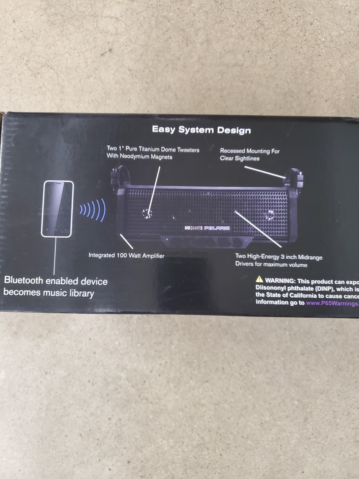 NOS Polaris RZR New OEM, Dual Mid-Range/Mid Bass Sound Bar 4 by MB Quart 2881230
