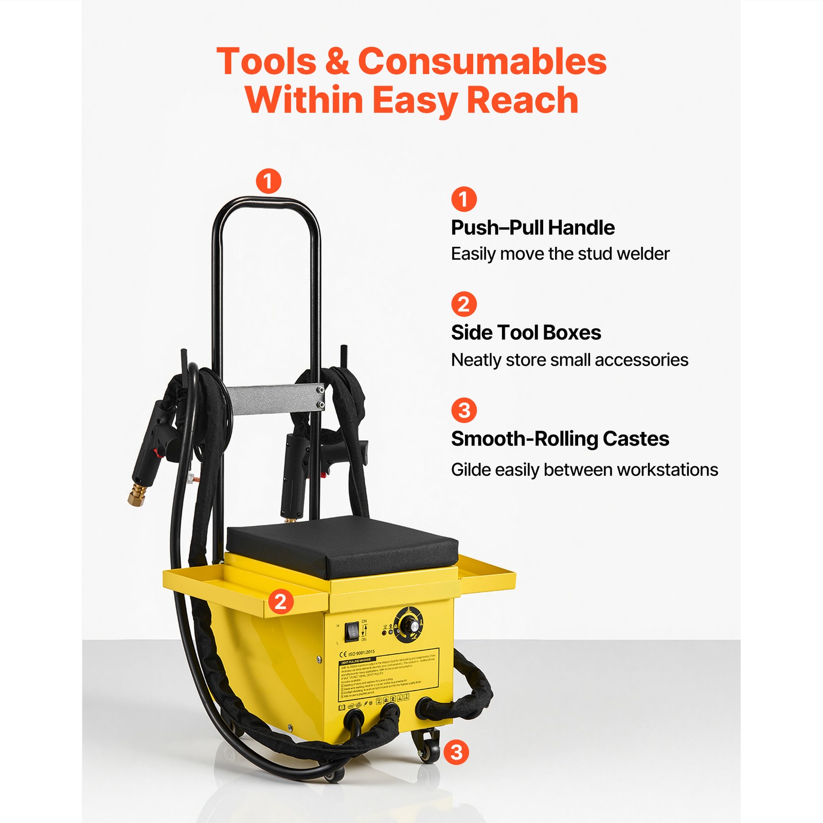 Uimoso Spot Welder Dent Puller Cart 4.5KW Stud Welder Repair Kit with 6 Settings