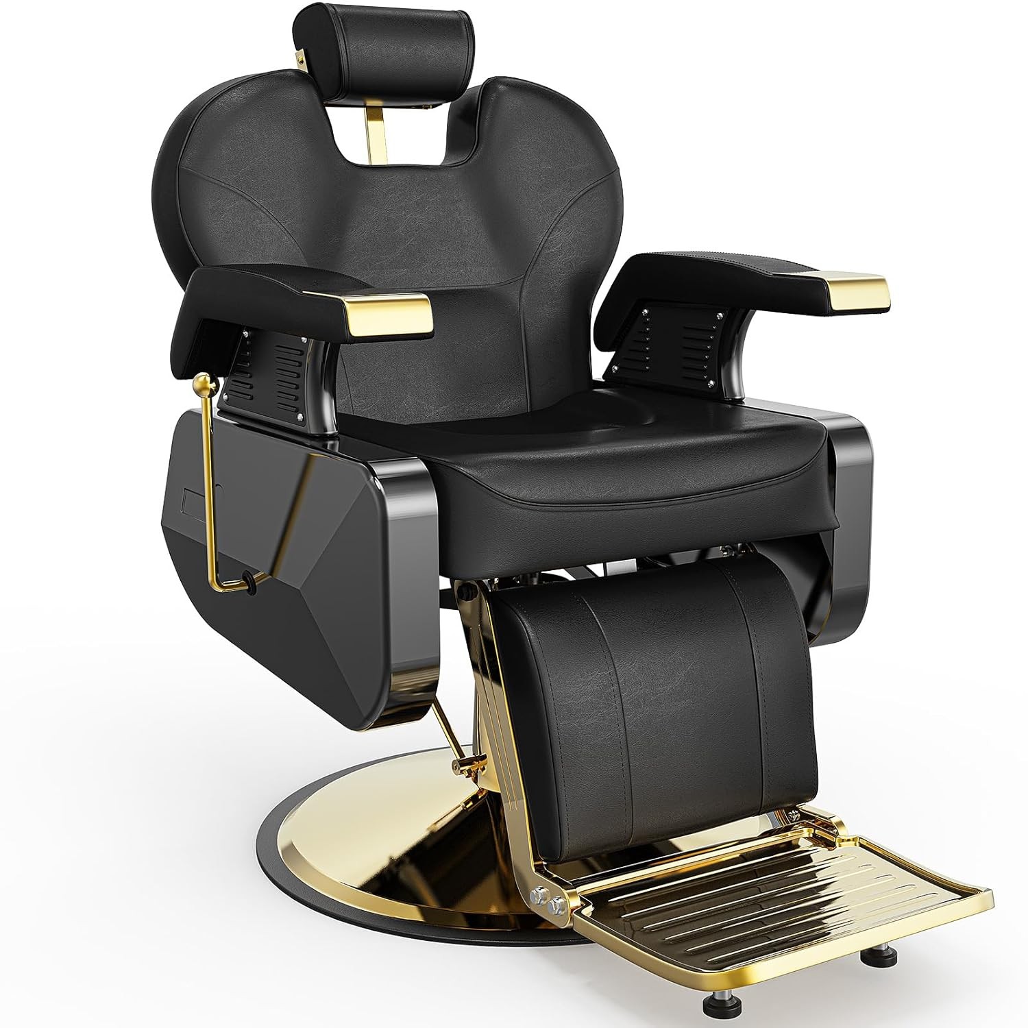 All Purpose Hydraulic Barber Chair Salon Beauty Shampoo Hair Styling Gold&Black