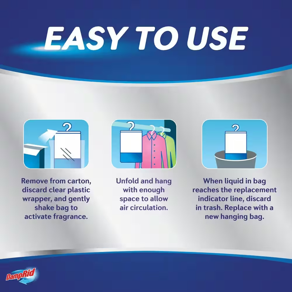 3-Pack DampRid 15.4 Oz. Fresh Scent Hanging Moisture Absorber, DampRid FG83FSSB