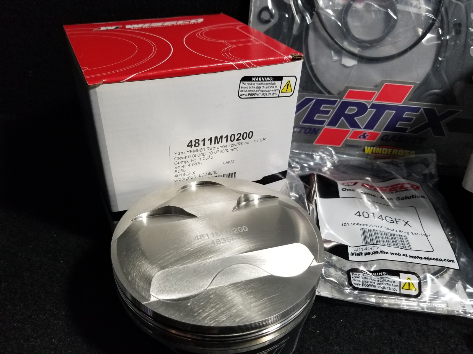 Yamaha Raptor 660 Big Bore 102mm 686 Top End Rebuild Kit Nikasiled Cylinder