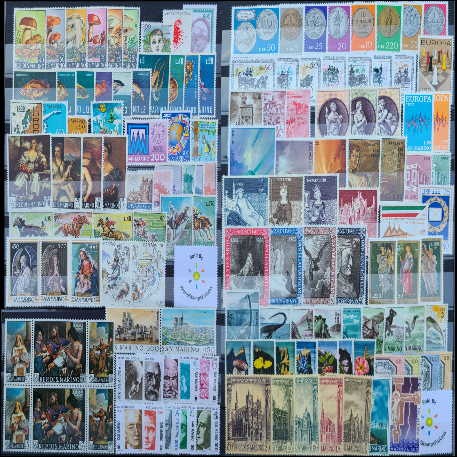 Stamp Collection San Marino MNH - 400 Different Stamps in Full Sets & Singles