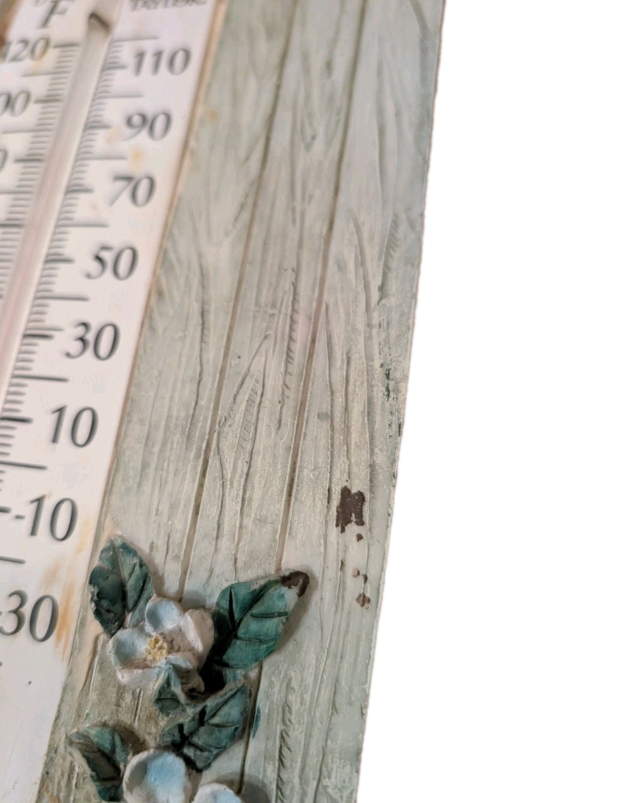 Taylor 14.5" Resin Blue Bird & Birdhouse Floral Garden Wall Hanging Thermometer