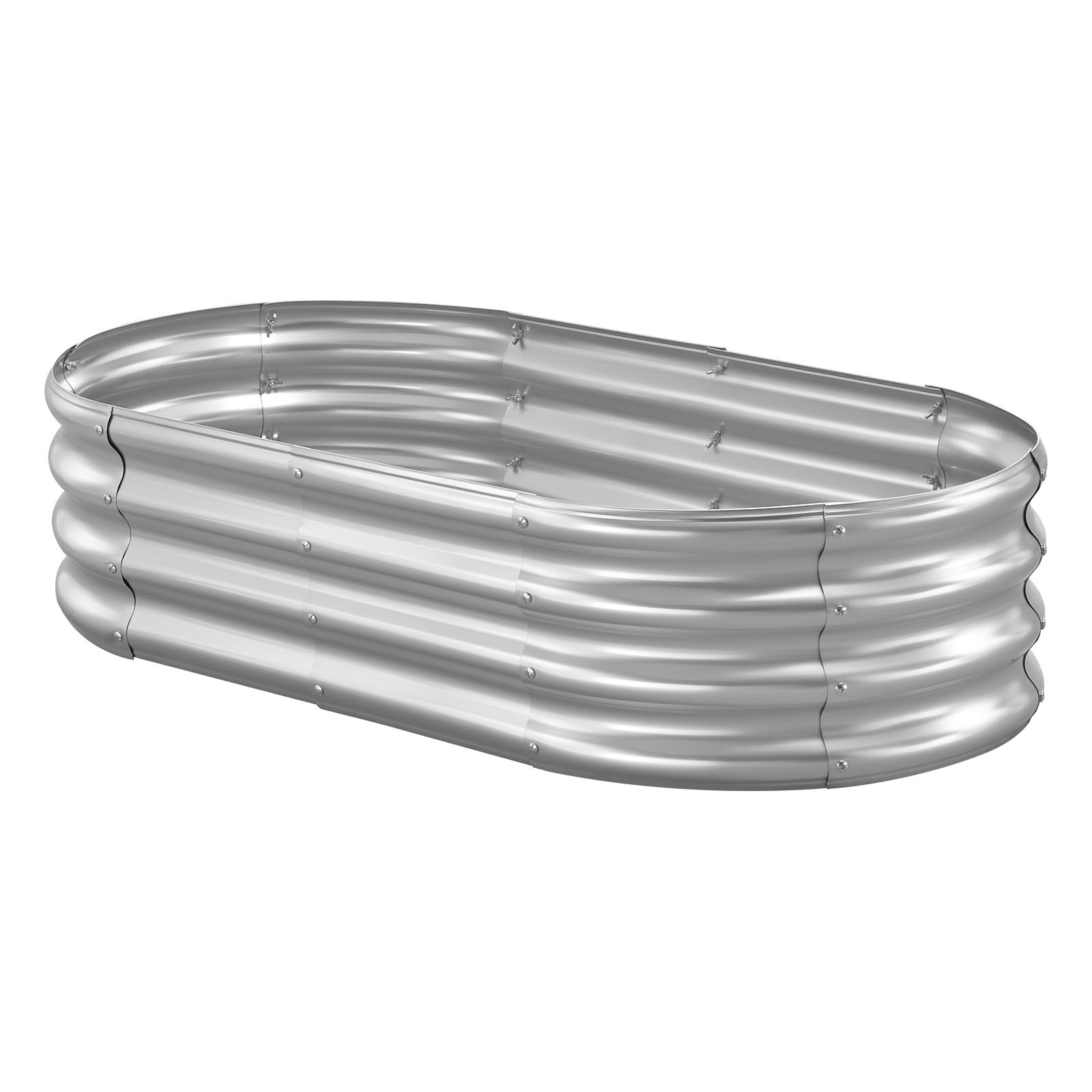 Uimoso Metal Raised Garden Bed Galvanized Planter Box 4x2x1 ft in Silver Finish