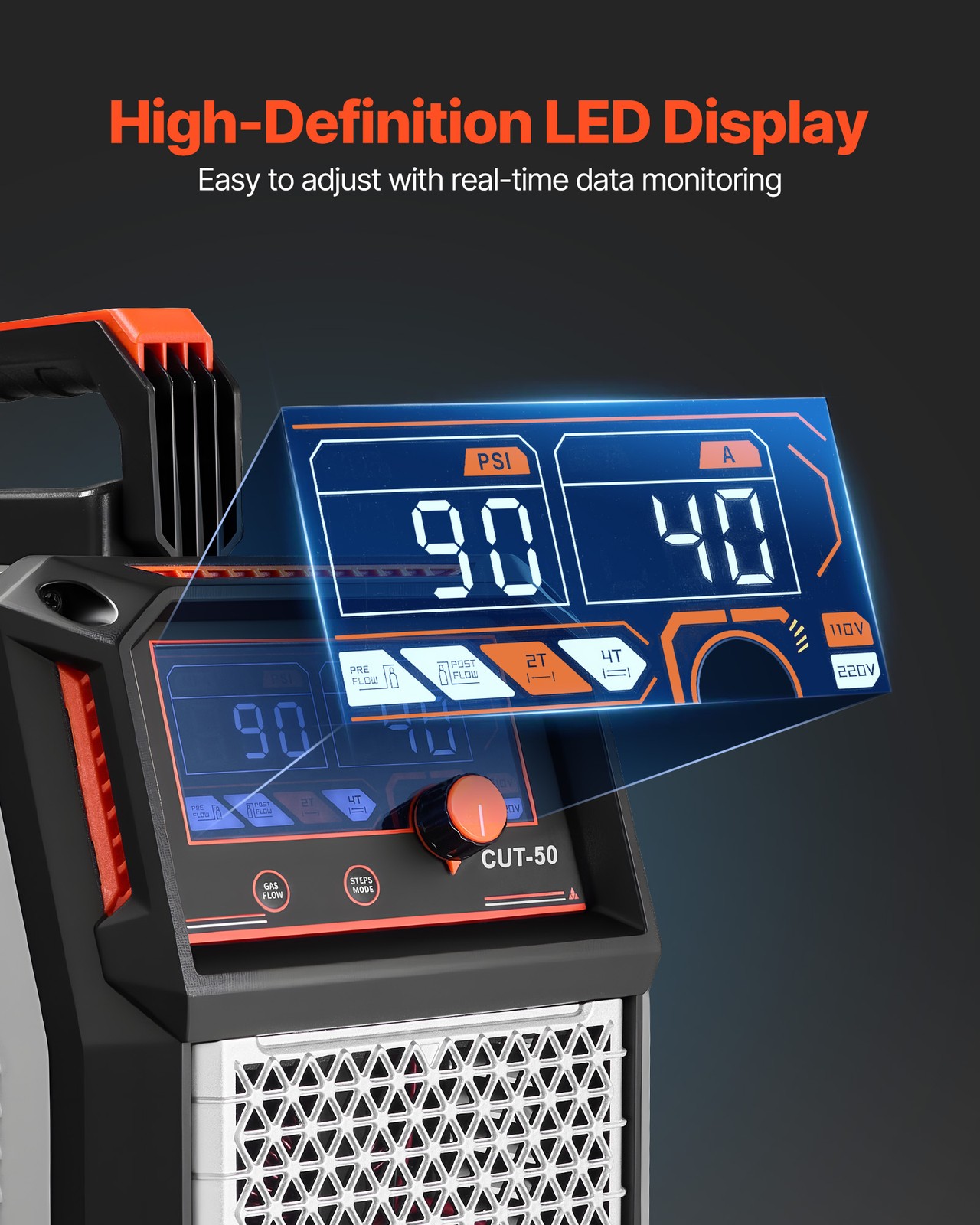 VEVOR Plasma Cutter 50A Plasma Cutting Machine 110V/220V Digital Display IGBT