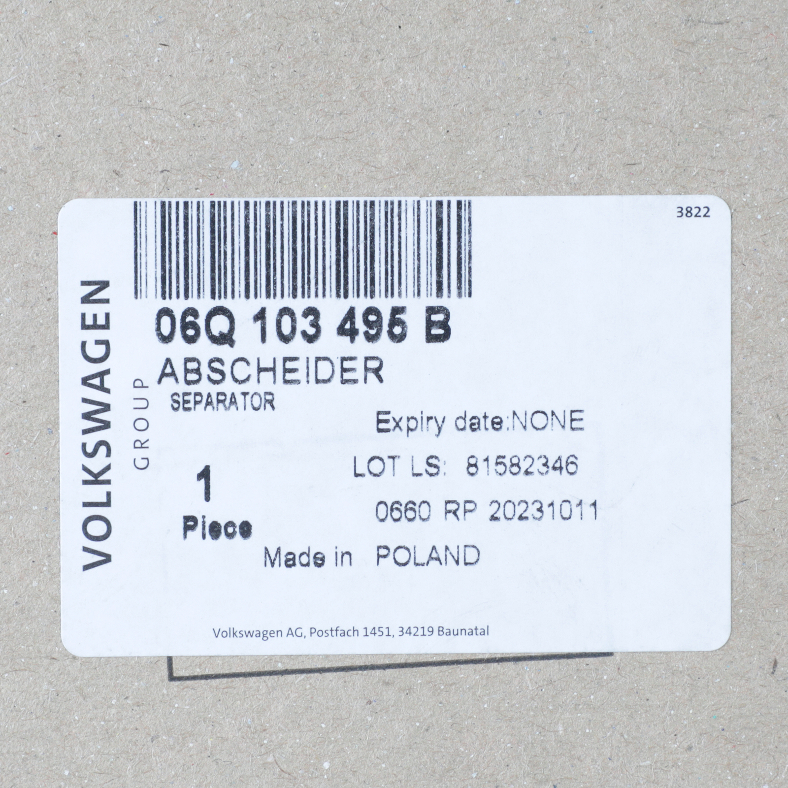 NEW OEM Volkswagen 2021-23 Tiguan GTI Engine Crankcase Vent Valve 06Q-103-495-B