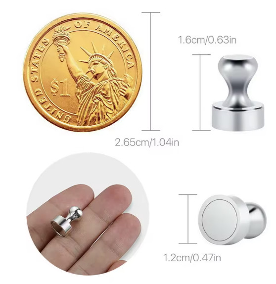 10pcs Neodymium Magnetic Pins: Super Strong Cone Magnets for Board & Fridge