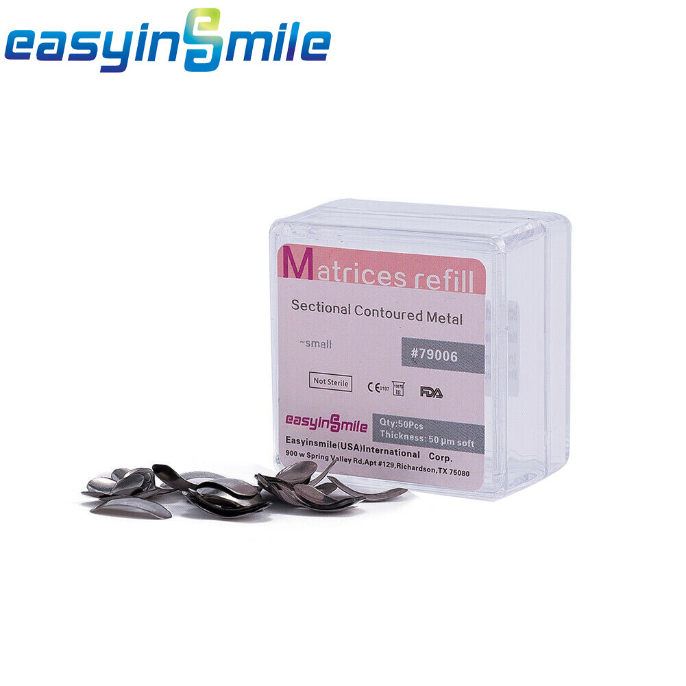 50/500pc Dental Metal Matrices Sectional Contoured Matrix Refill soft band S/M/L