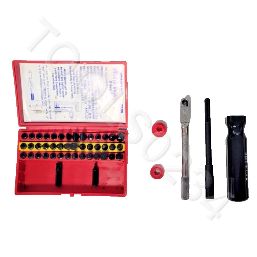 WFMC WF-4-52 52 Pc Super Deluxe Mini Ratchet Tool Bit Set Wadsworth Falls