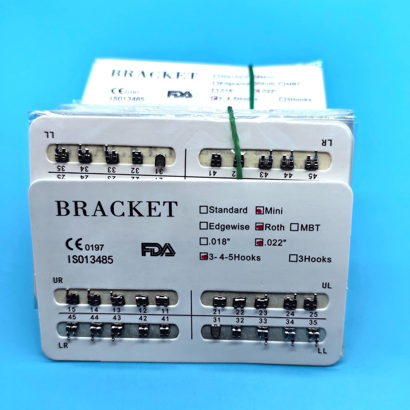 Dental Orthodontic Metal Brackets Braces Mini Roth Slot.022" Hooks 3-4-5 MIM