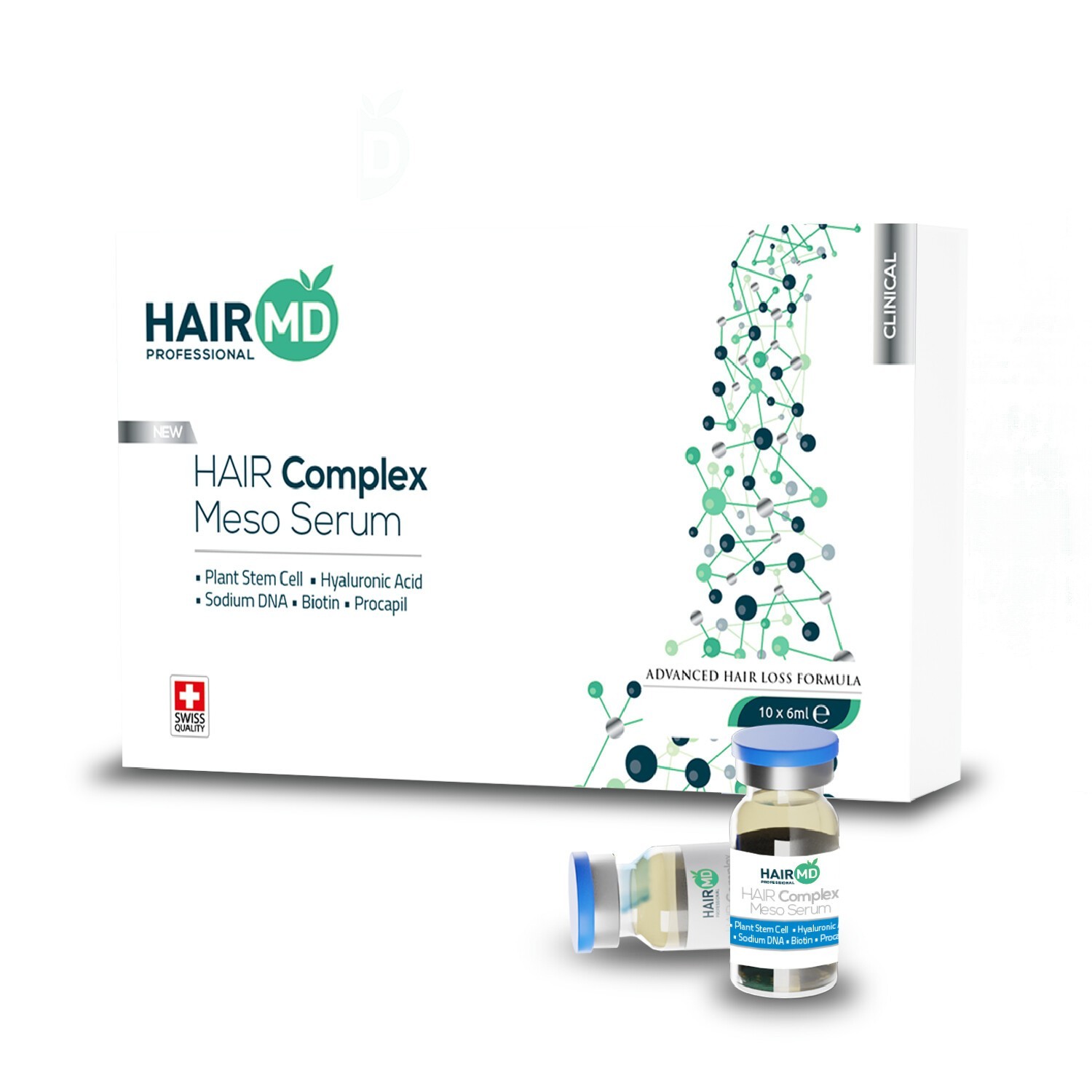 HairMD Clinical Hair Complex Meso Serum – 10 pcs × 6 ml Vials | Scalp Treatment