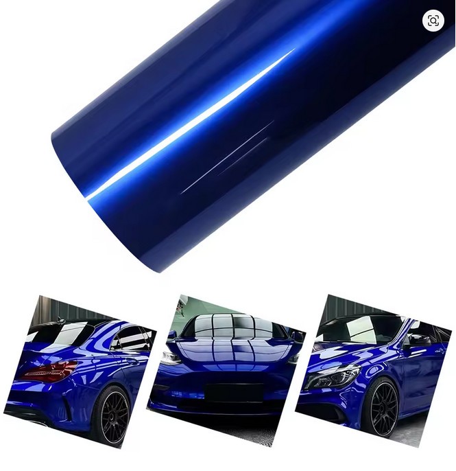 Metallic Glossy Vinyl Film Sticker Auto Wrap Adhesive Film Vehicle Air Release