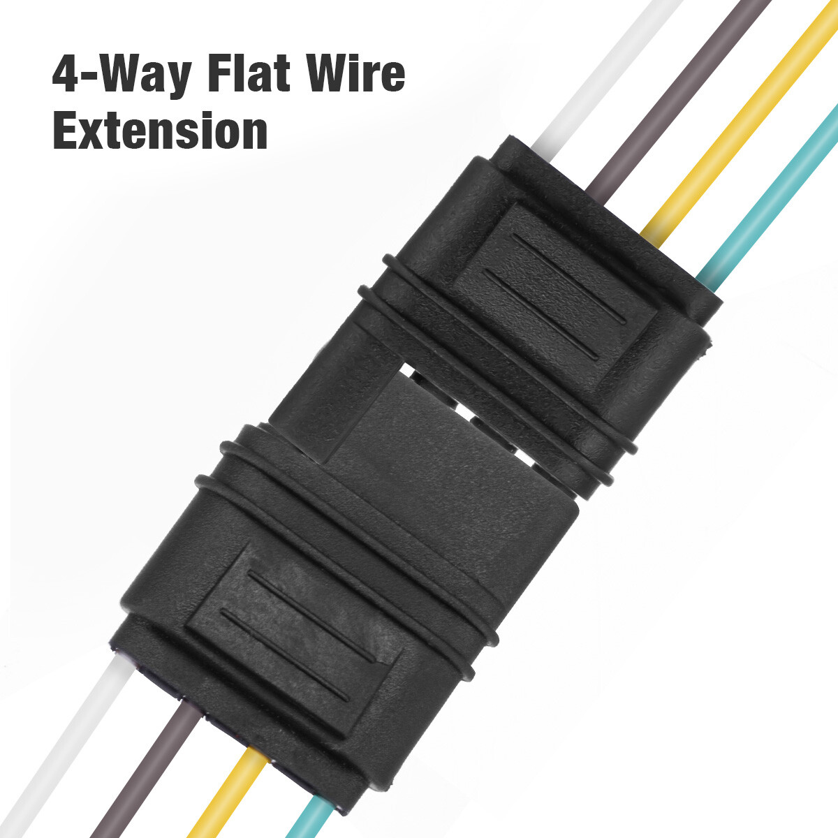 2ft Trailer Light Wiring Harness Extension 4-Pin Plug 18 AWG Flat Wire Connector