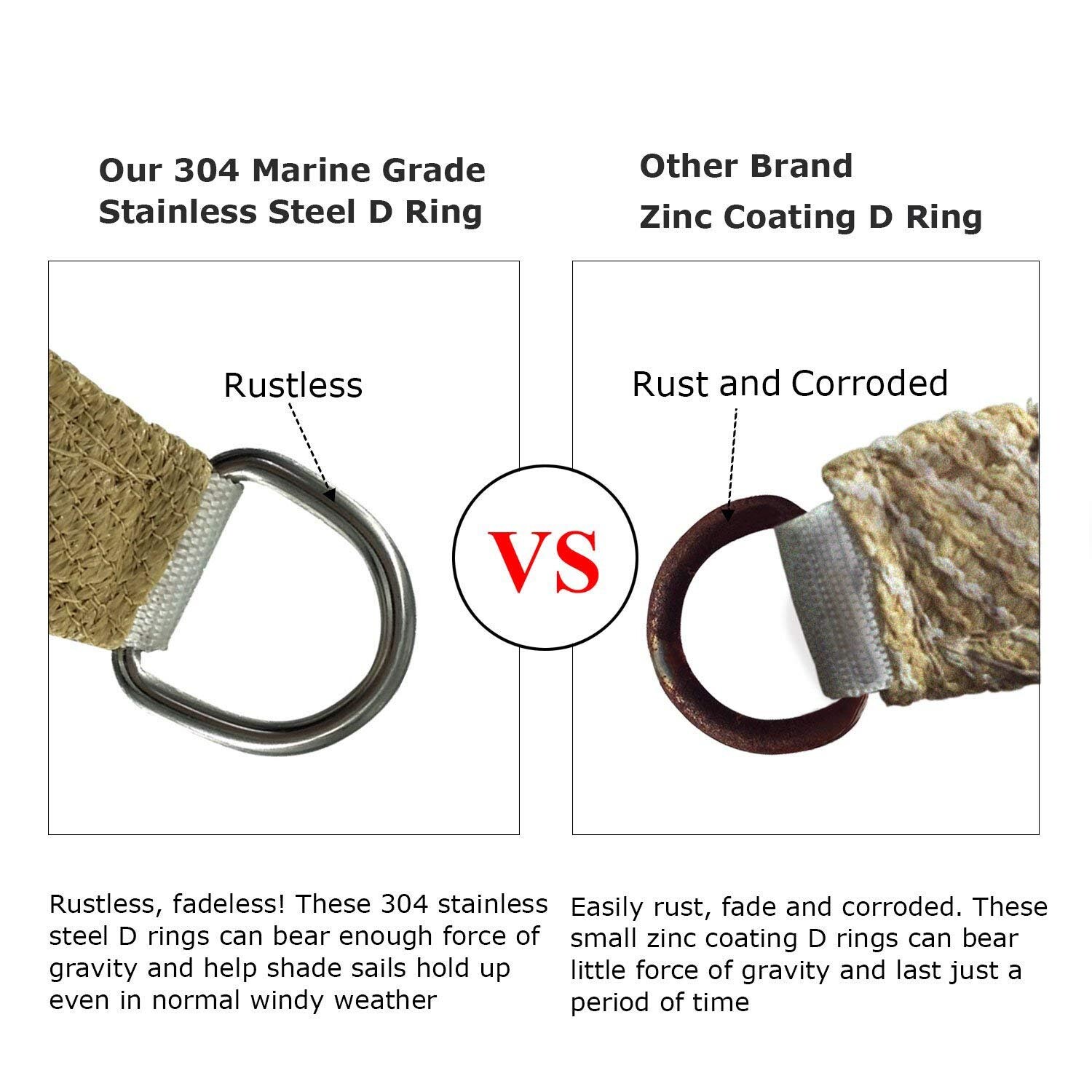 Sun Shade Sail 10' x 10', Square Sand 185GSM UV Block Canopy for Patio Lawn Yard