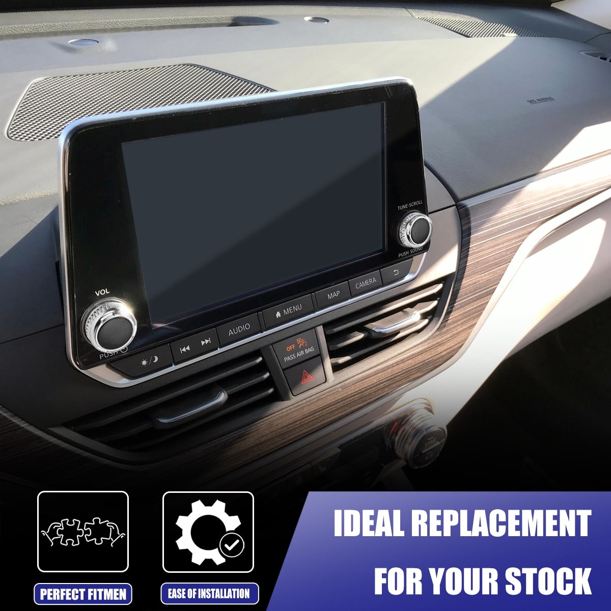 Radio Control Knob Tuner Button Carplay For Nissan Altima Rogue Sentra Versa 19+