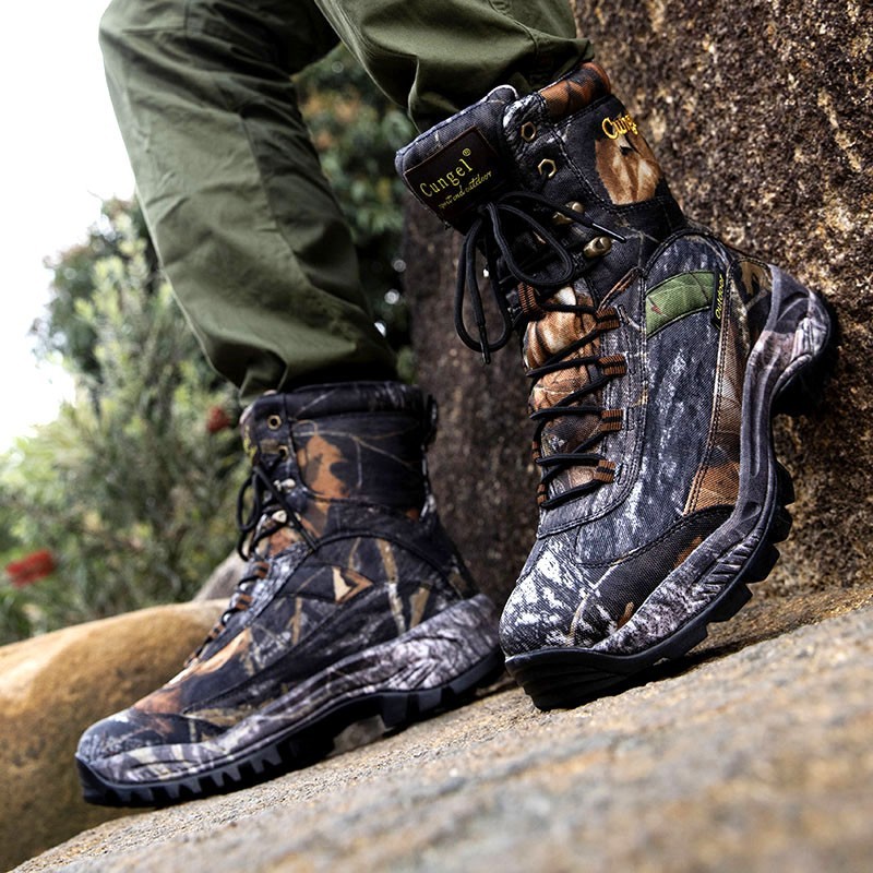 2025 New Men Camo Hunting Shoes Durable Outdoor Shoes High-Cut Fishing Climbing