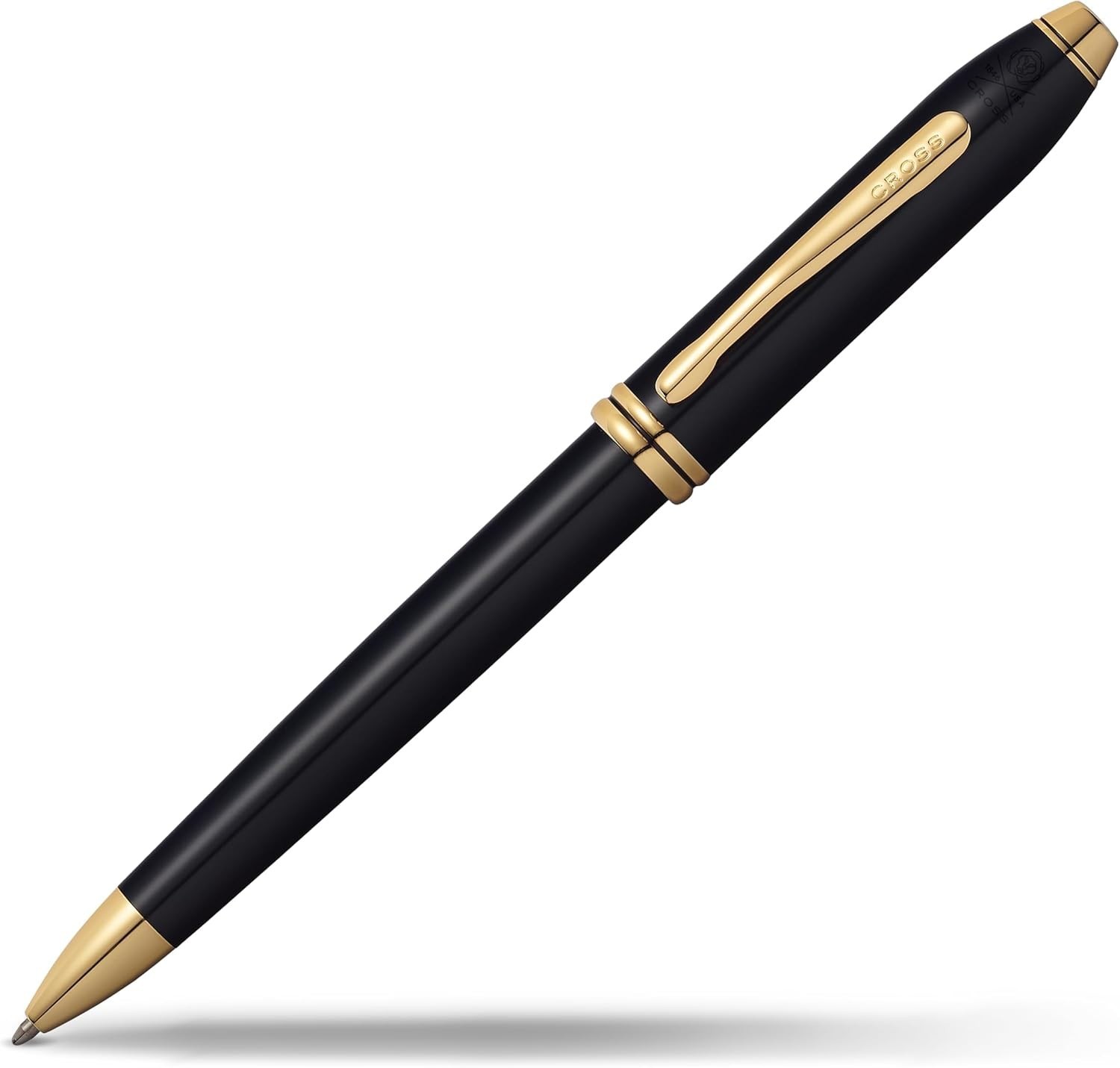 Cross Townsend Black Lacquer 23K Gold Trim Ball Pen with Luxury Gift Box (572TW)