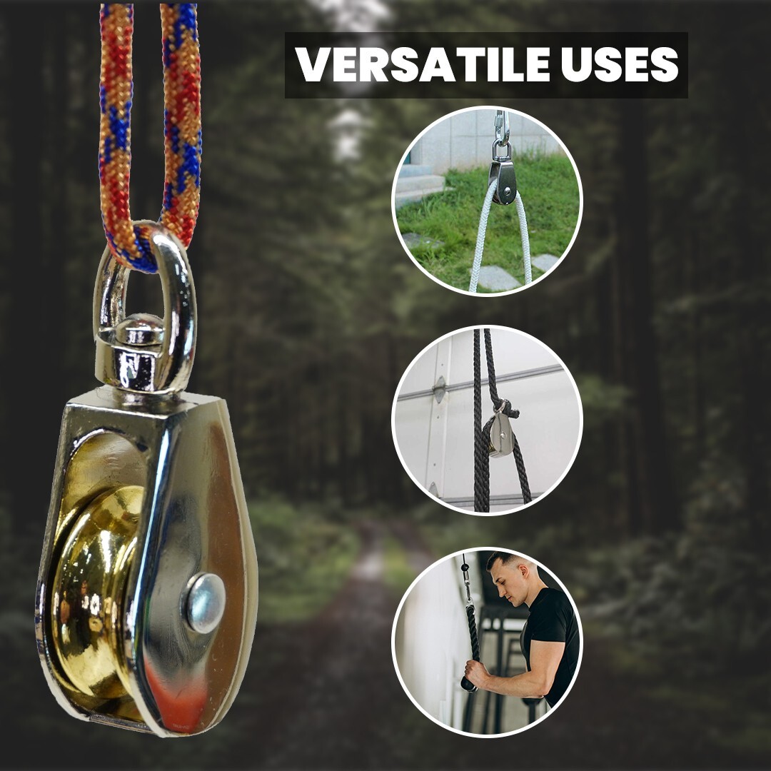 Light Duty Pulley - Durable Design for Lifting, Hanging Wire and Rope (2 Pack)