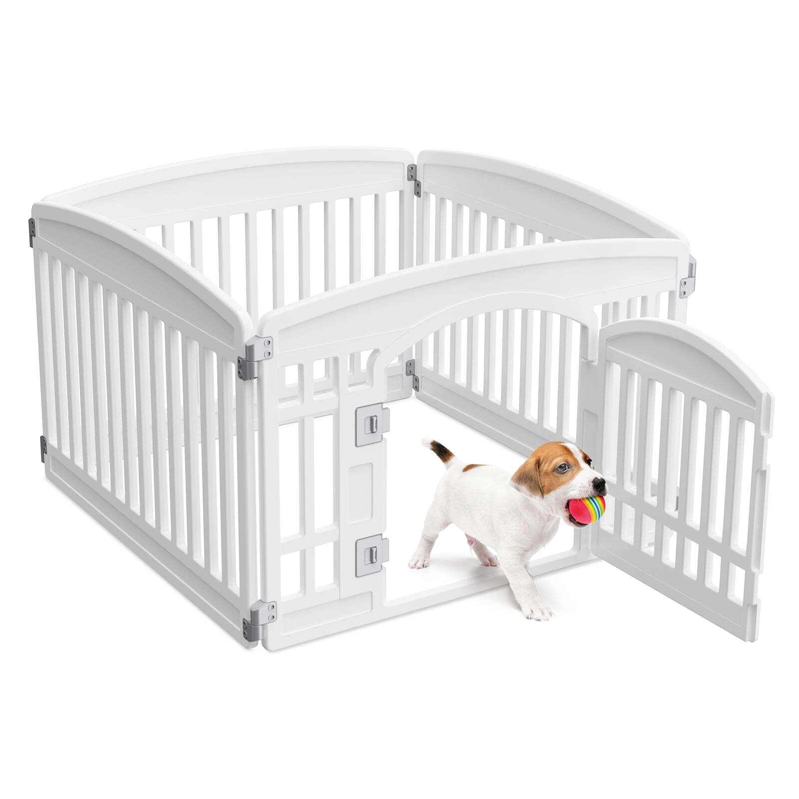 HOMEFLA Dog Playpen Foldable Pet Pen with Door Indoor/Outdoor Puppy Customizable