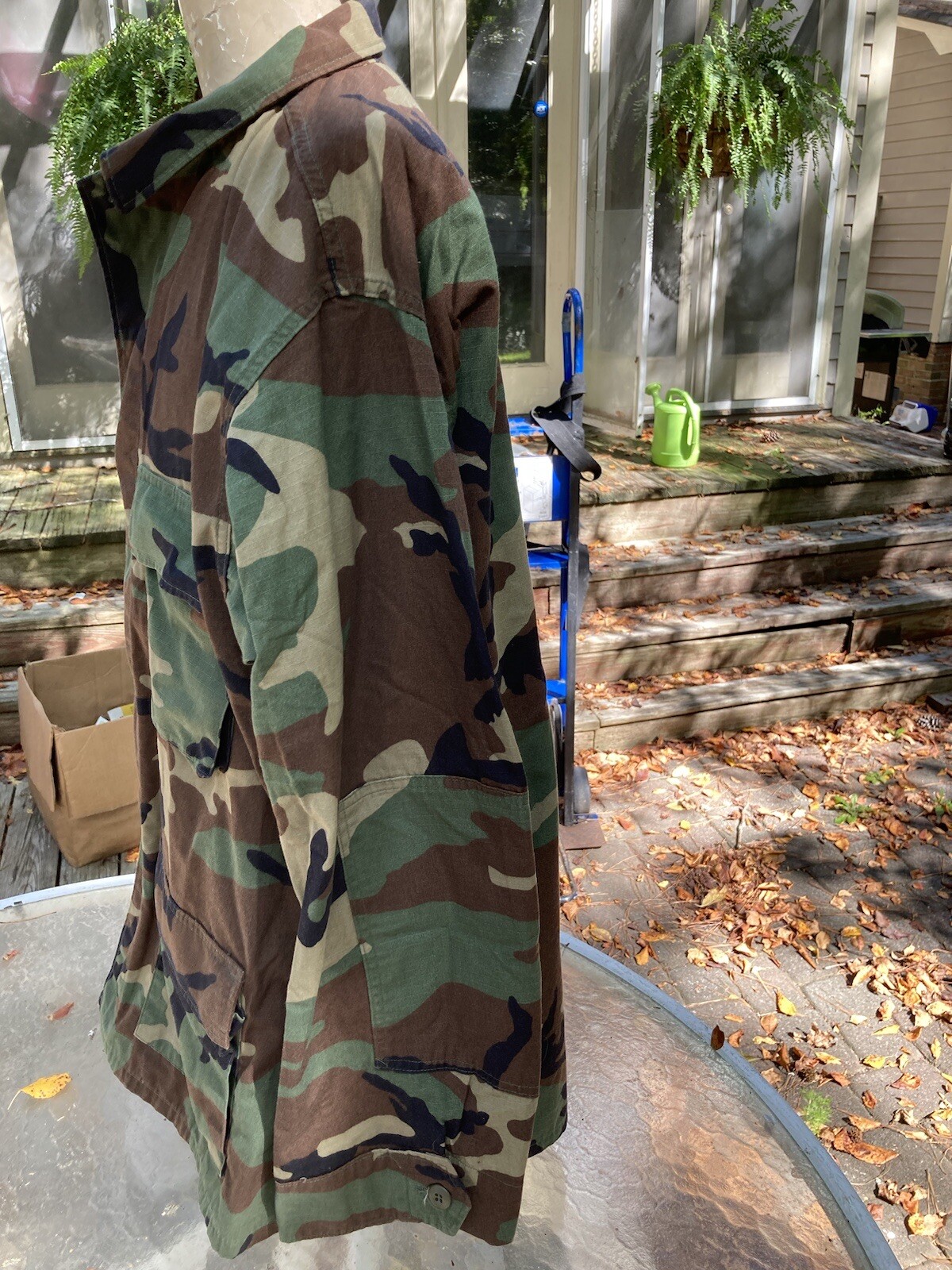 VTG USGI M81 Woodland Camo BDU Shirt, Army Military Uniform Medium Short