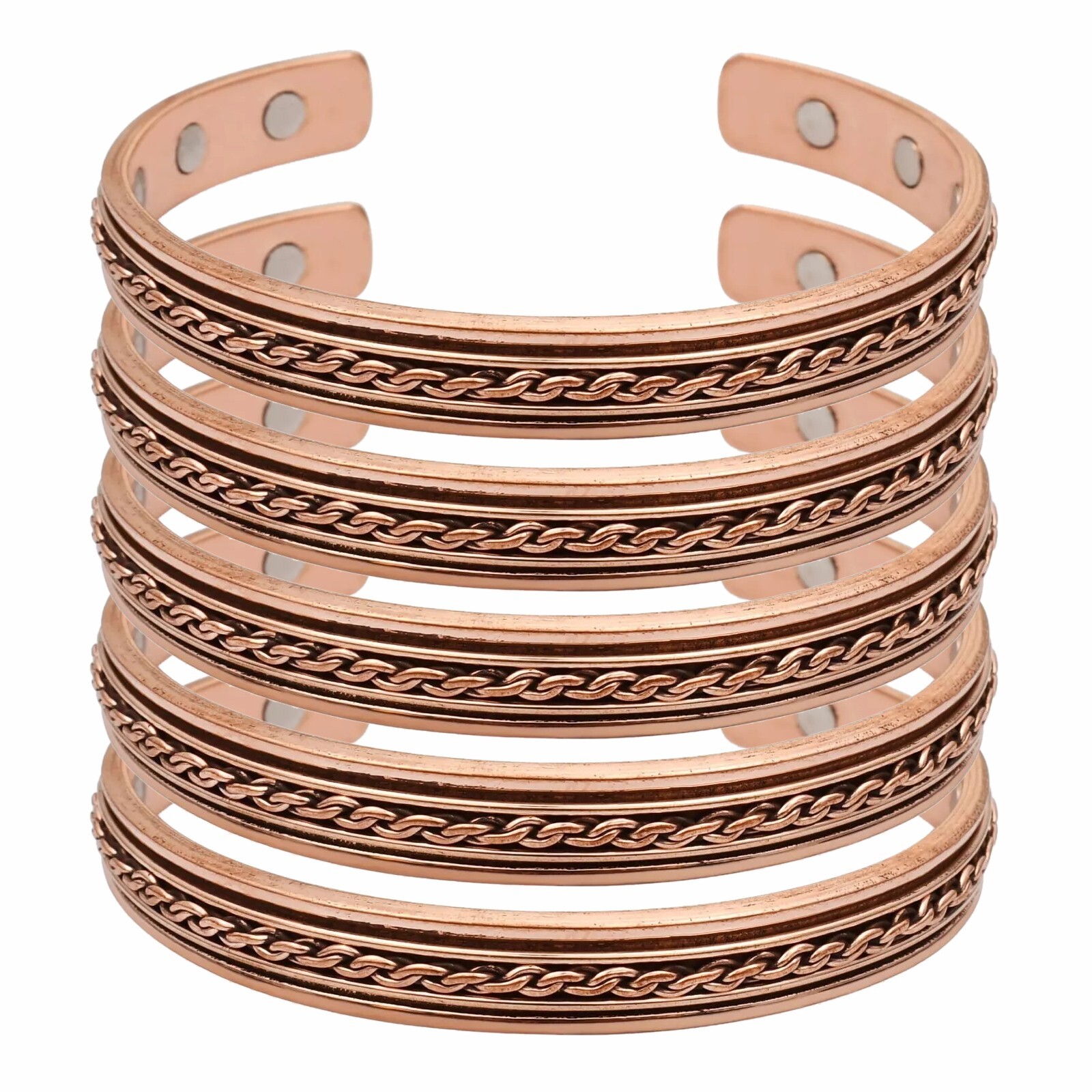 5 Pcs Pure Copper Magnetic Therapy Arthritis Pain Relief Bangle Jewlery LOT-053