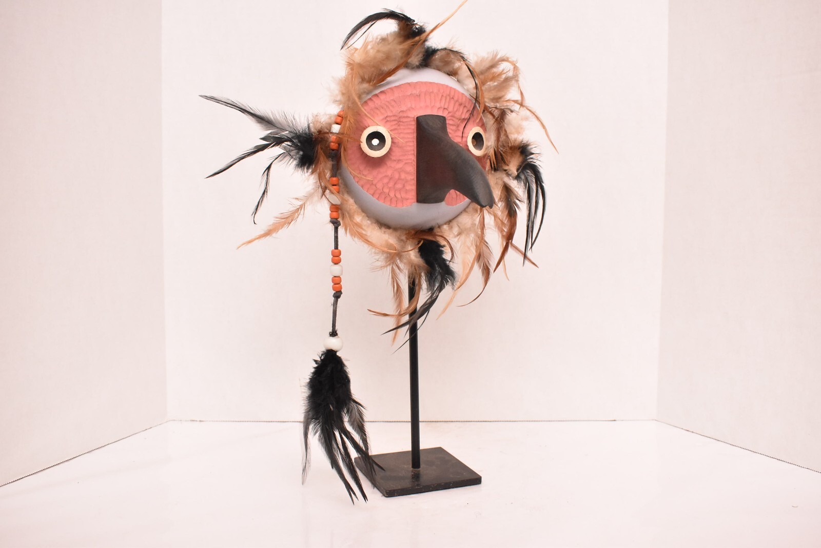 Native American Tsimshian Raven Pacific NORTHWEST COAST  BIRD Mask Signed Carved