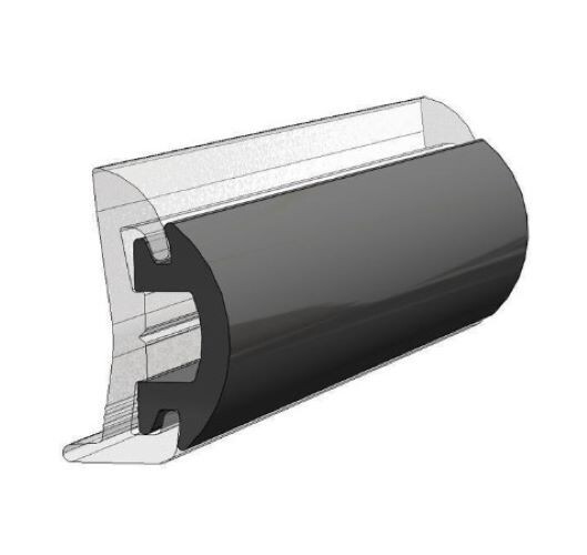 Taco Metals V12-4144BKA Black Rub Rail Insert 1/2"H x 1-3/16"W (By the Foot)